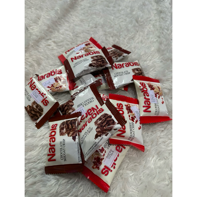 

Narabis Nougat ketengan rasa strawbery