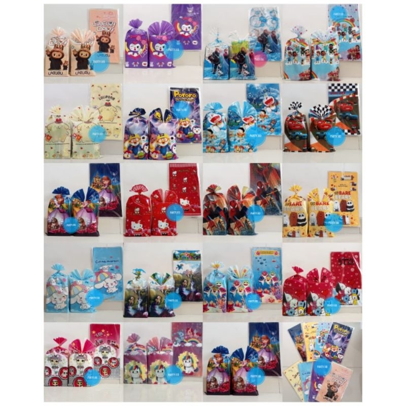 

ALL VARIAN Plastik Snack Ultah 22×40cm / Plastik Bingkisan Snack / OPP Party bag sedang (10lembar)