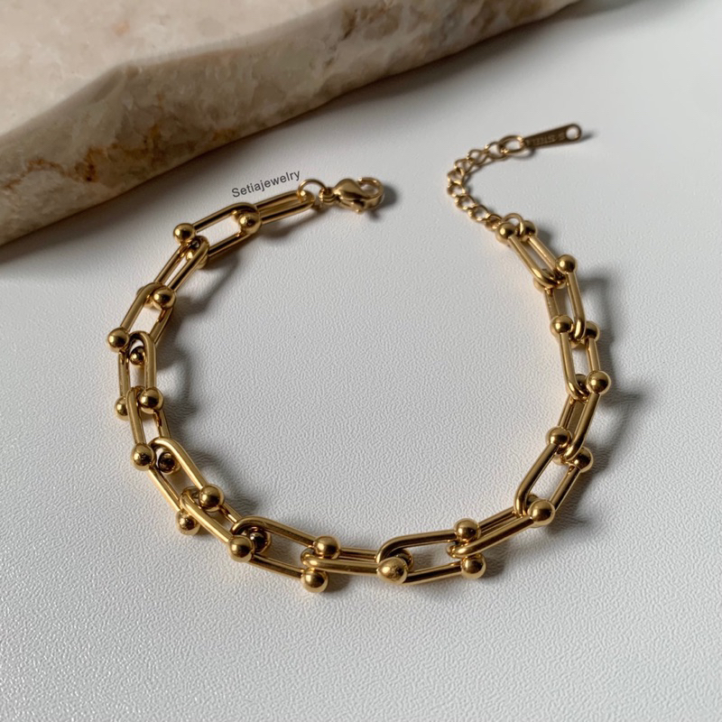 Gelang Titanium Wanita Anti Karat Aksesoris Gelang Anti Karat