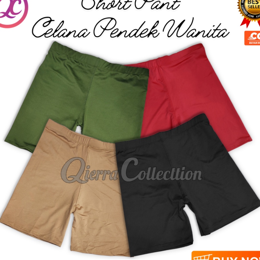 Boom Celana Dalaman Ketat Sport Stretch Short Pants Legging Wanita Polos Pendek Lejing Perempuan Ola