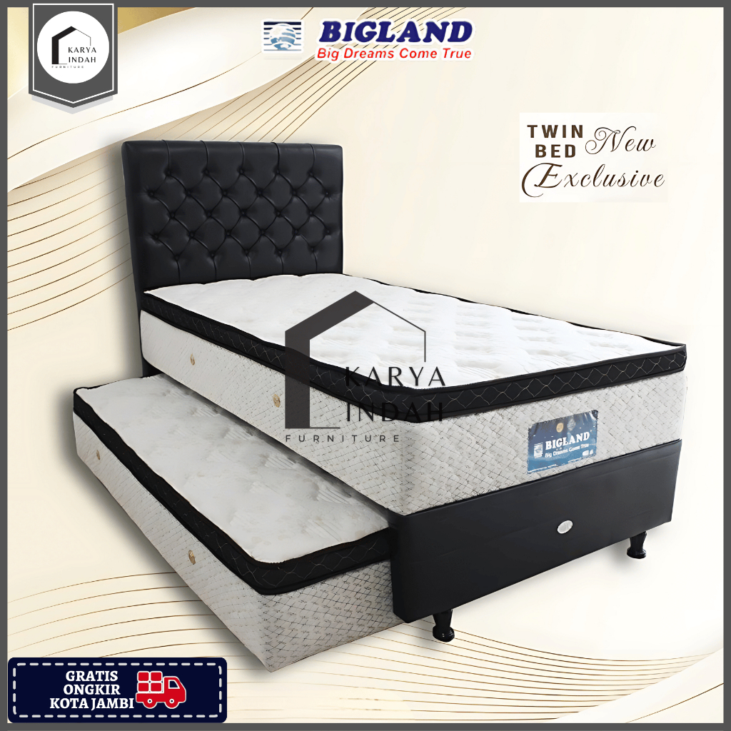 Bed Sorong BIGLAND NEW EXCLUSIVE PLATINUM - BedSorong Anak TwinBed 2in1 PLUSH TOP BIGLAND