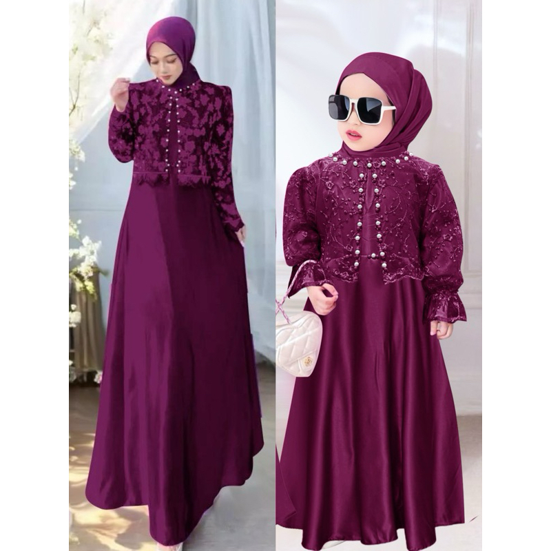 GAMIS SLAVINA GAMIS MUSLIM PEREMPUAN DRESS MUSLIM ANAK GAMIS PESTA ANAK DRESS PESTA