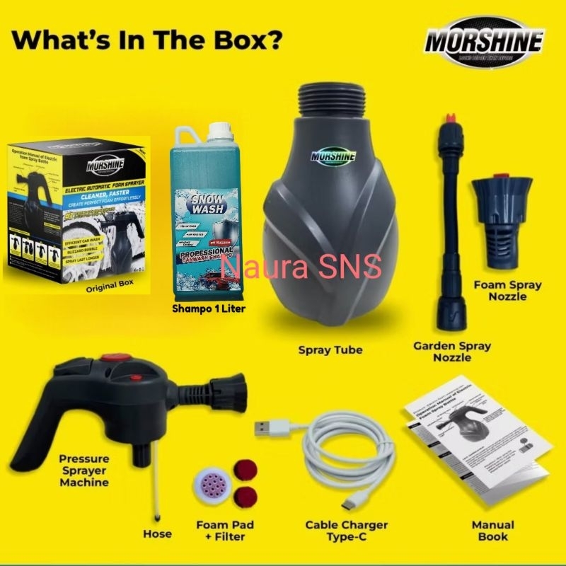 Morshine Foam Sprayer salju elektrik  Snow wash car cuci kendaraan motor mobil busa tebal