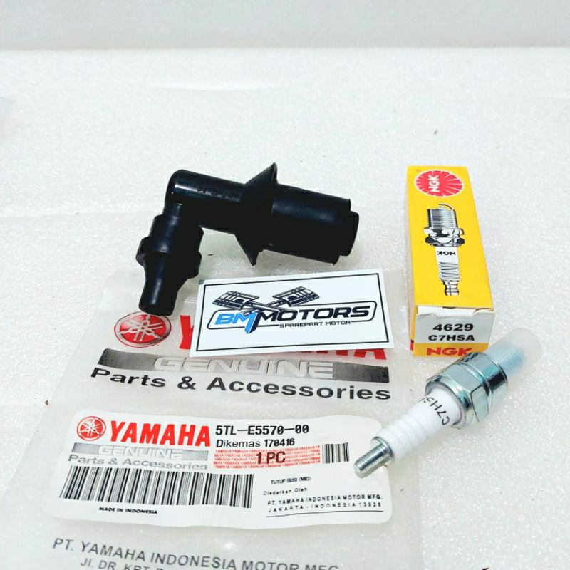 Busi + Tutup busi Mio Mio sporty Mio new Mio old Kepala busi Mio mio sporty Mio new