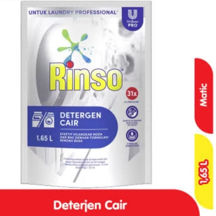 Rinso Matic Professional Deterjen Cair Mesin Cuci Laundry Refill 1,65 liter