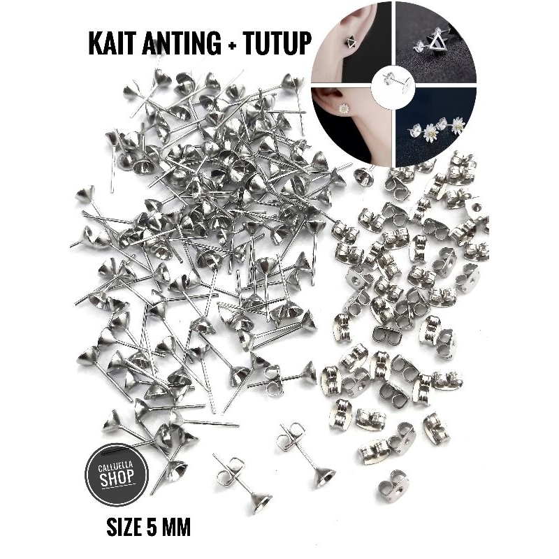 KAIT ANTING TUSUK NIKEL+TUTUP type gasing | BAHAN GELANG KALUNG ANTING BROS DIY CRAFT KERAJINAN DIY