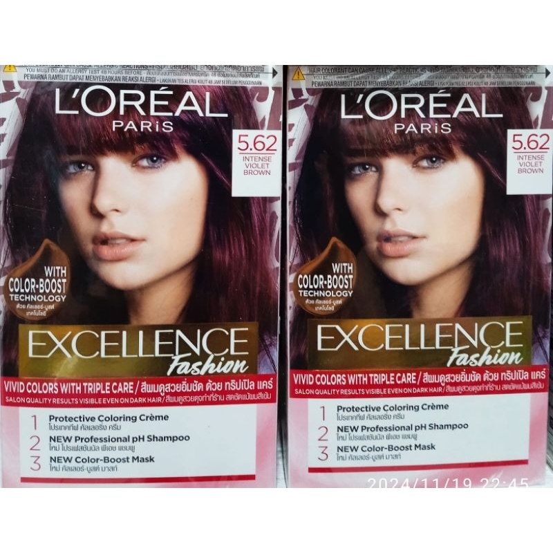 Loreal Excellence violet brown 5.62 ,Cat pewarna rambut| loreal color| loreal violet brown 5.62