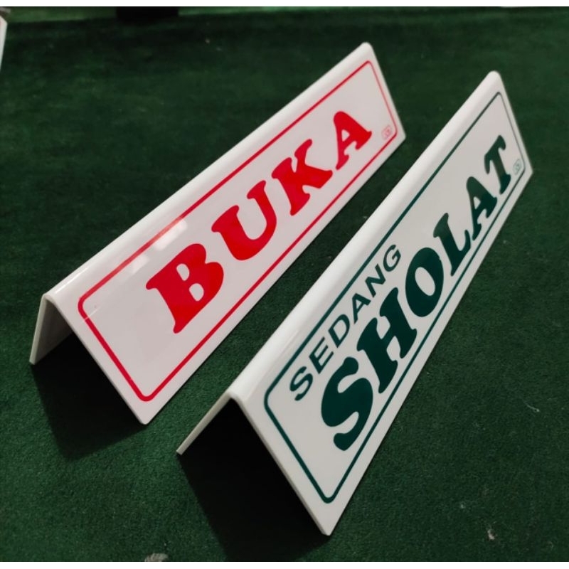 

Sign Label Acrylic/Label Akrilik Kecil - Buka_Sedang Sholat (Bolak Balik)