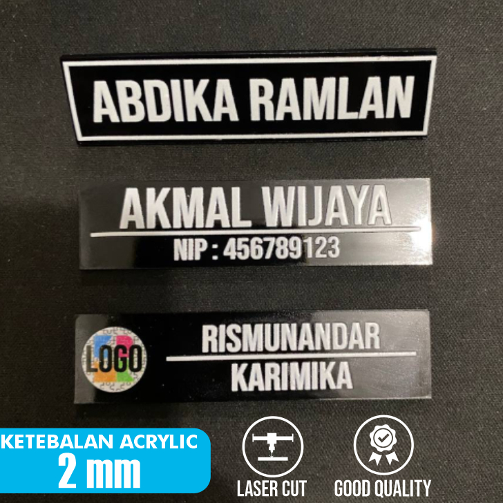 

KARIMIKA Papan Nama Name Tag Acrylic PRINT UV CUSTOM