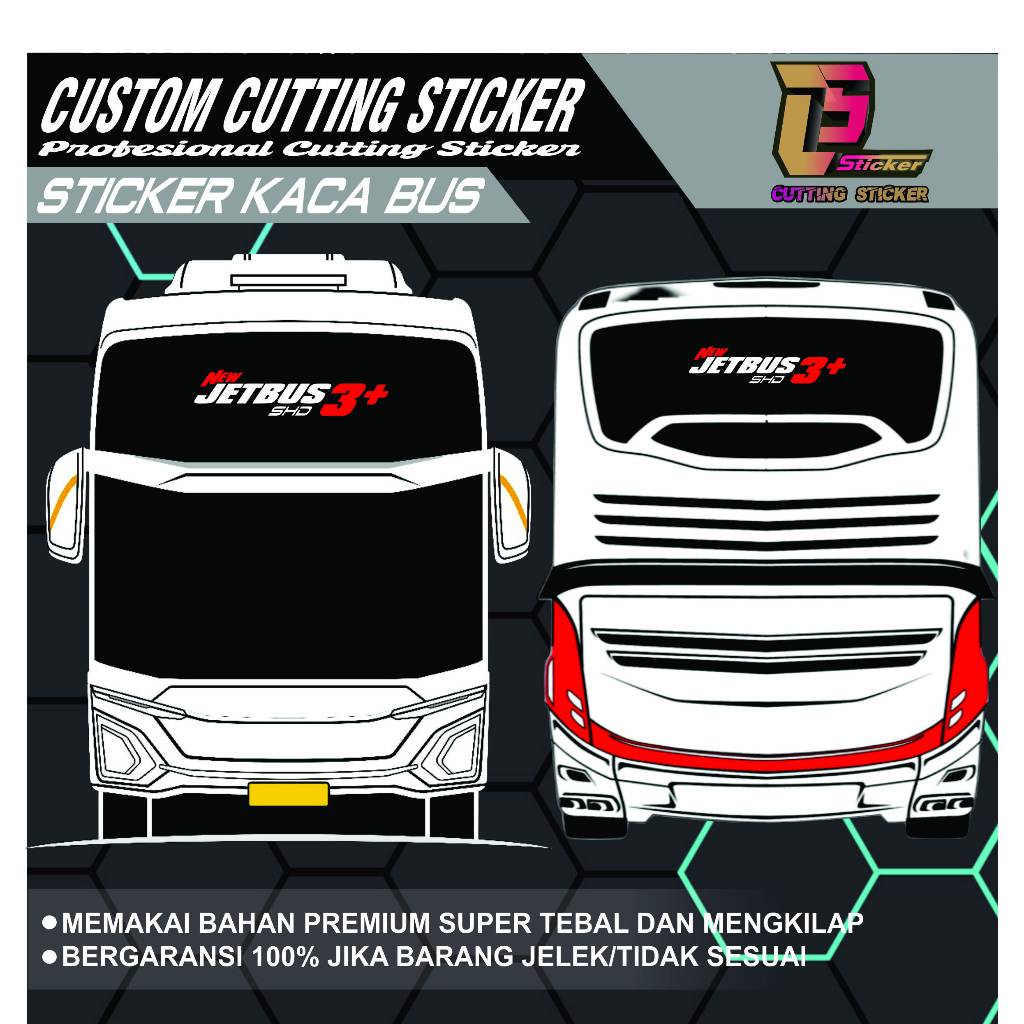 CUTTING STIKER BODY BIS JETBUS 3 SHD SR 2 XHD PRIME AVANTE H9 NEW SUPER HIGH DECK3 VOYAGER