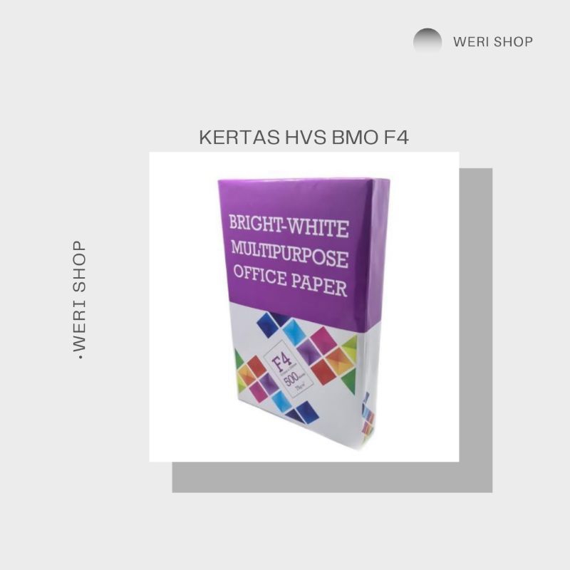 

KERTAS HVS MERK BMO F4 / KERTAS HVS BERKUALITAS (PER RIM)