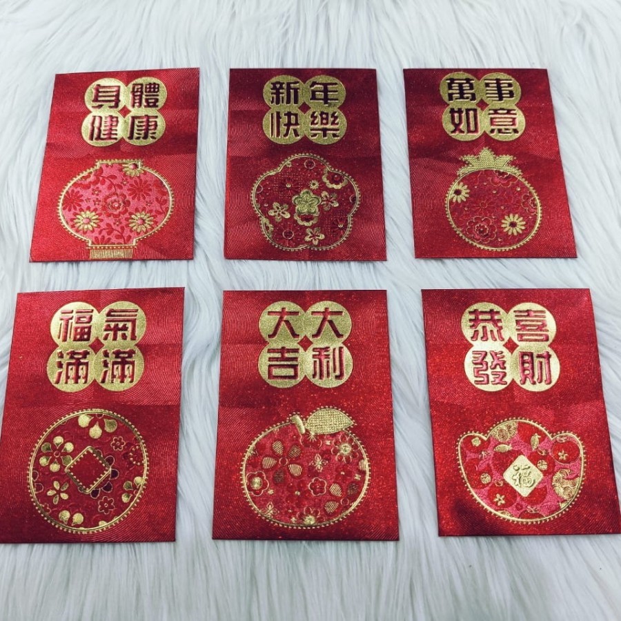 

Angpao Imlek Netral 4107 Ukuran Besar kualitas Import Isi 6 Motif Embos