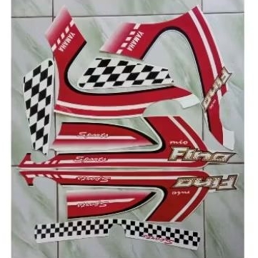 stiker striping list motor yamaha fino karbu 2011 2012 putih merah