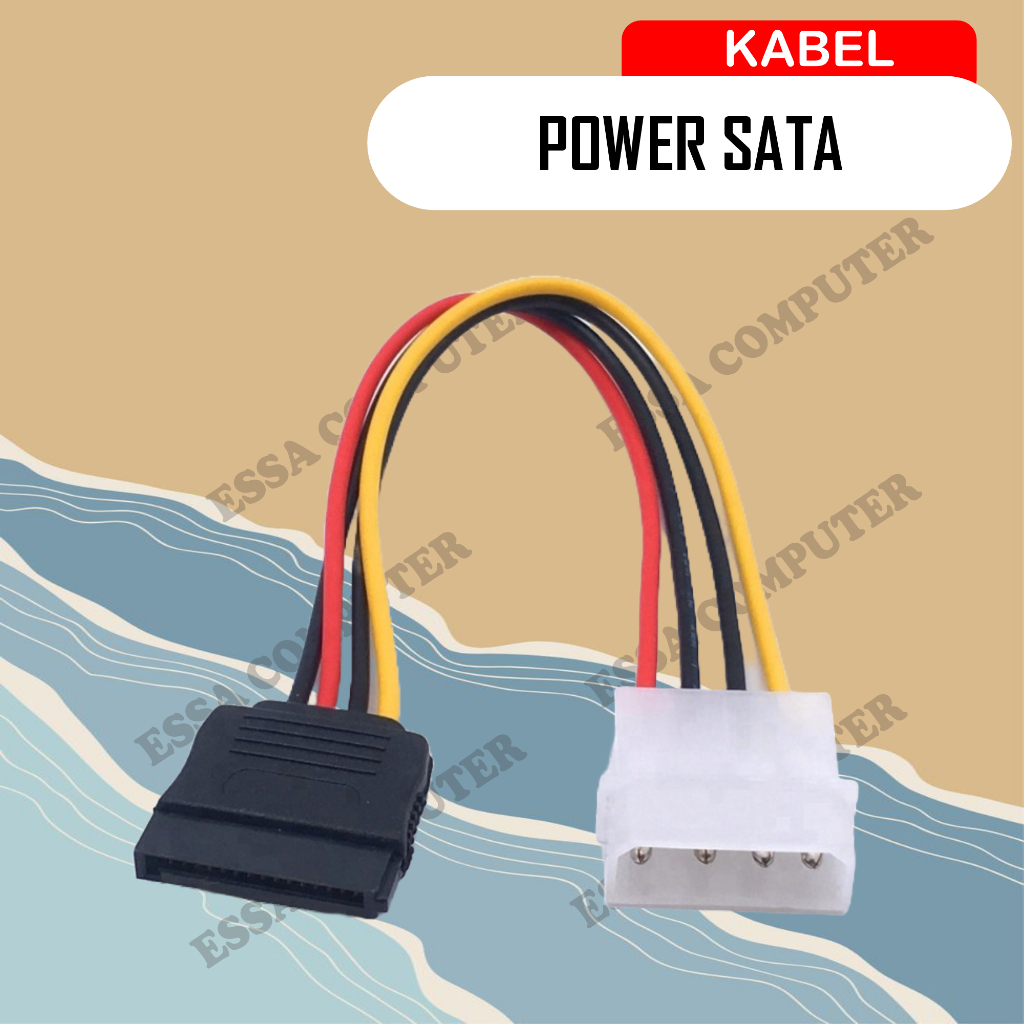 Kabel Power Molex 4pin Male to Sata 15pin Female converter