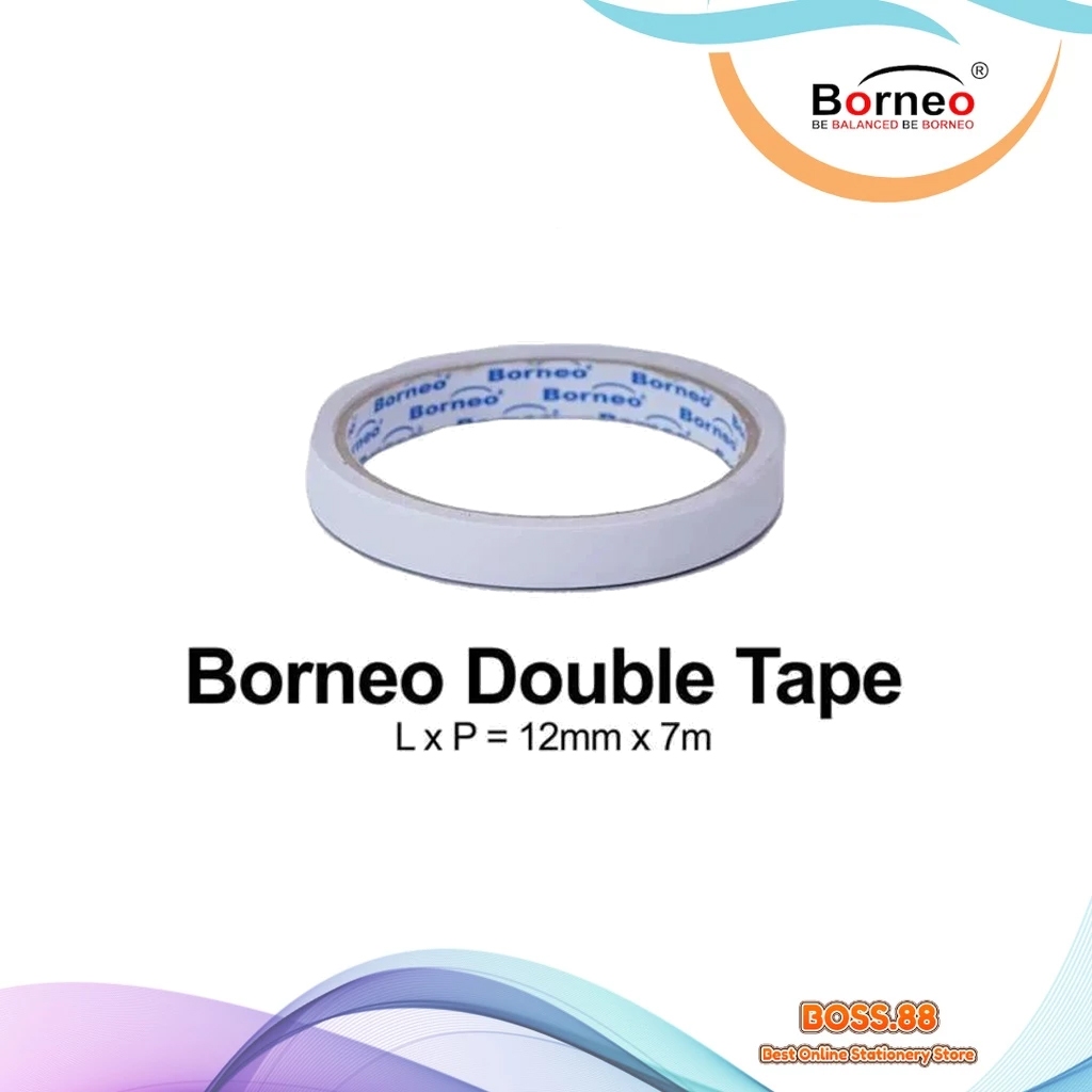 

DOUBLE TAPE / ISOLASI BOLAK BALIK BORNEO 12 MM CORE BIRU (3 PCS)