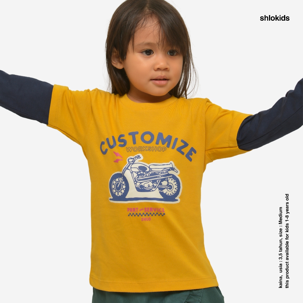 SHLO KIDS Kaos Anak Lengan Panjang Laki Laki - Customize motor