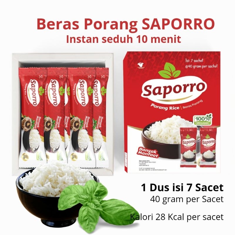 

Beras Porang Saporro 1 Dus isi 7 sachet