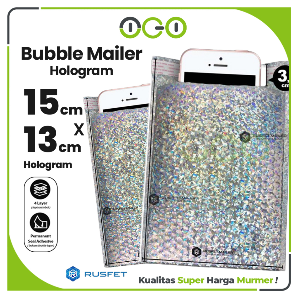 

Amplop Bubble Mailer Polos Hologram 15 x 13 cm Harga Ecer Satuan / Amplop Packing Online Shop Rusfet