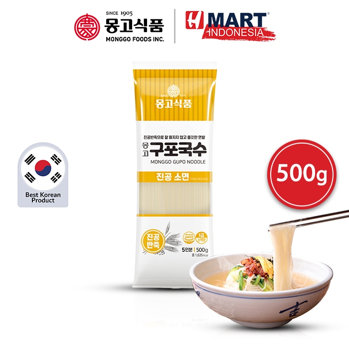 

MONGGO Gupo Noodle Thin Round - Kupo Guksu - Mi Kering Gandum Korea 500g