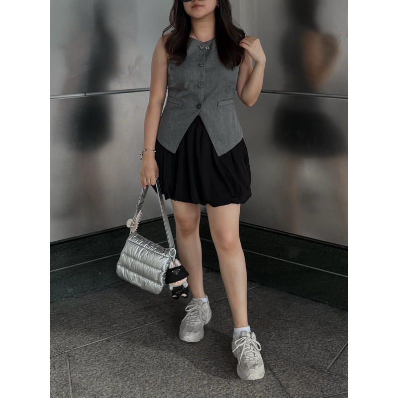 Elie Skirt Balloon Skirt Rok Balon Rok Pendek Rok Hitam Black Skirt Rok Pendek Balon Wanita Mini Ski