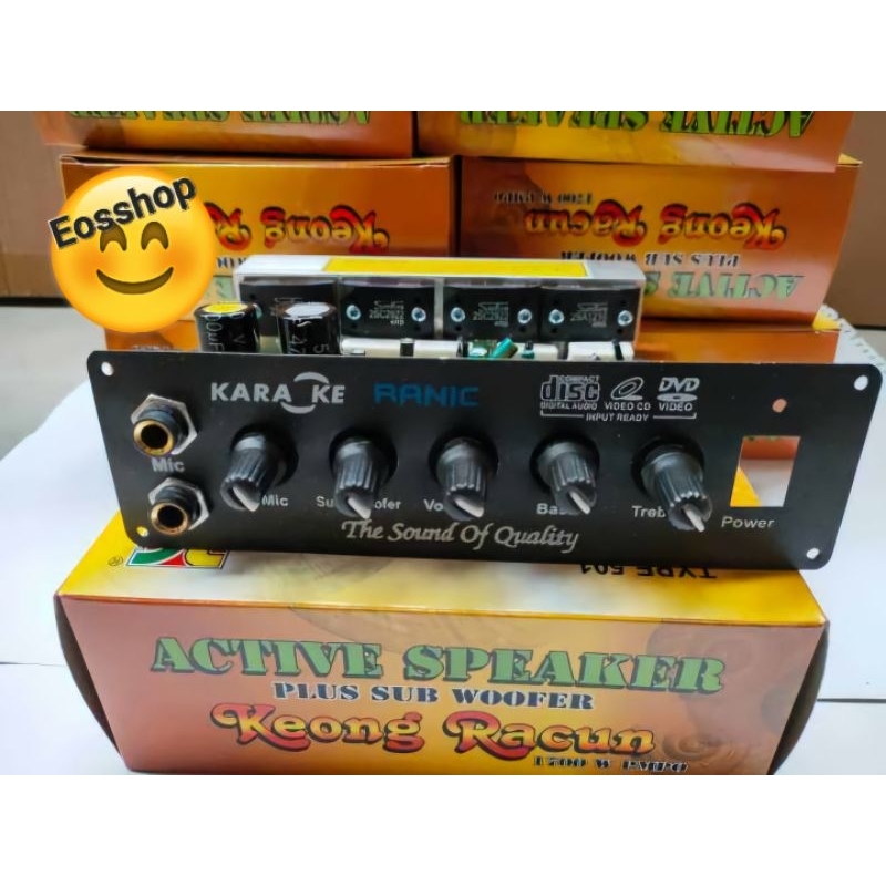 Kit Power Amplifier Speaker Aktif Stereo Plus Subwoofer 1700W Pmpo