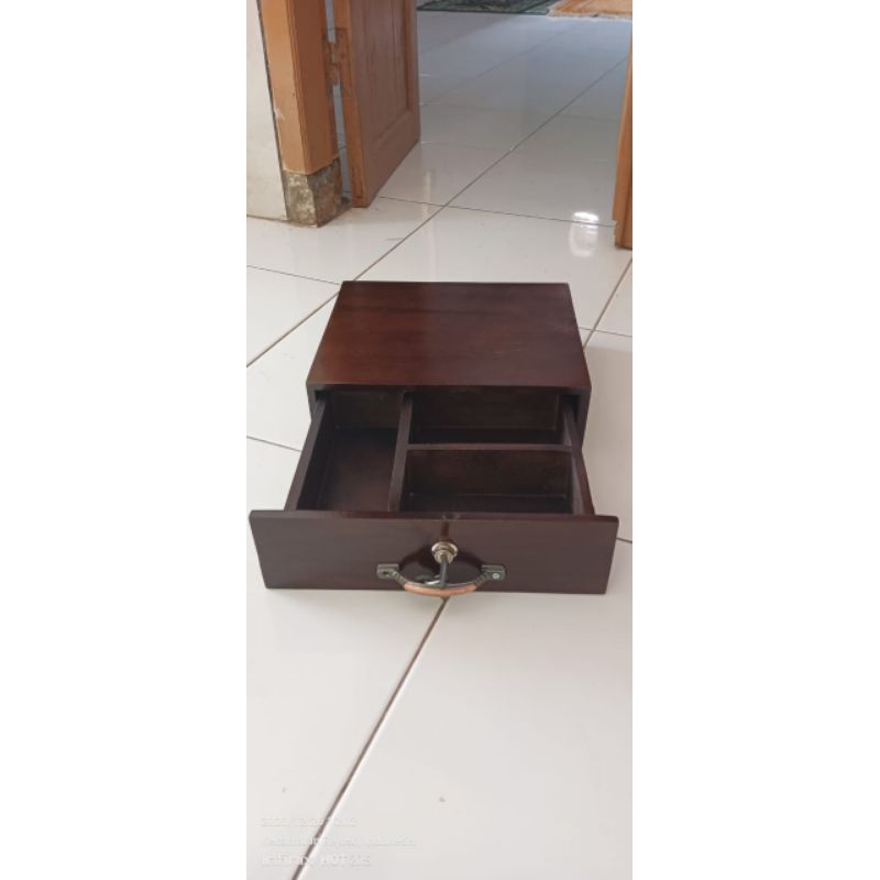 laci uang kayu jati pakai rel sleding