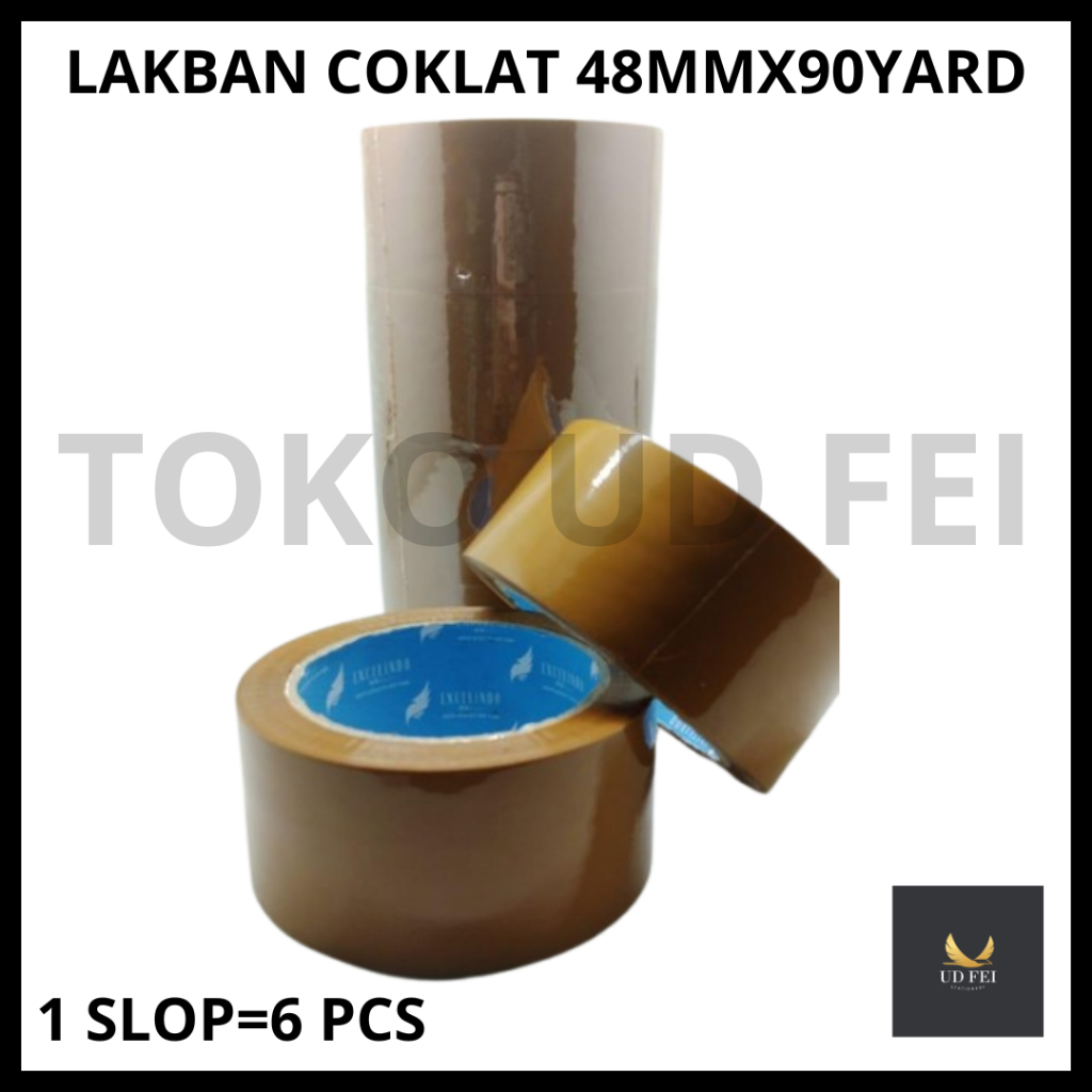 

(1 SLOP=6 BIJI) LAKBAN COKLAT/ LAKBAN PACKING COKLAT EXCELINDO/LAKBAN COKLAT 48MMX90YARD