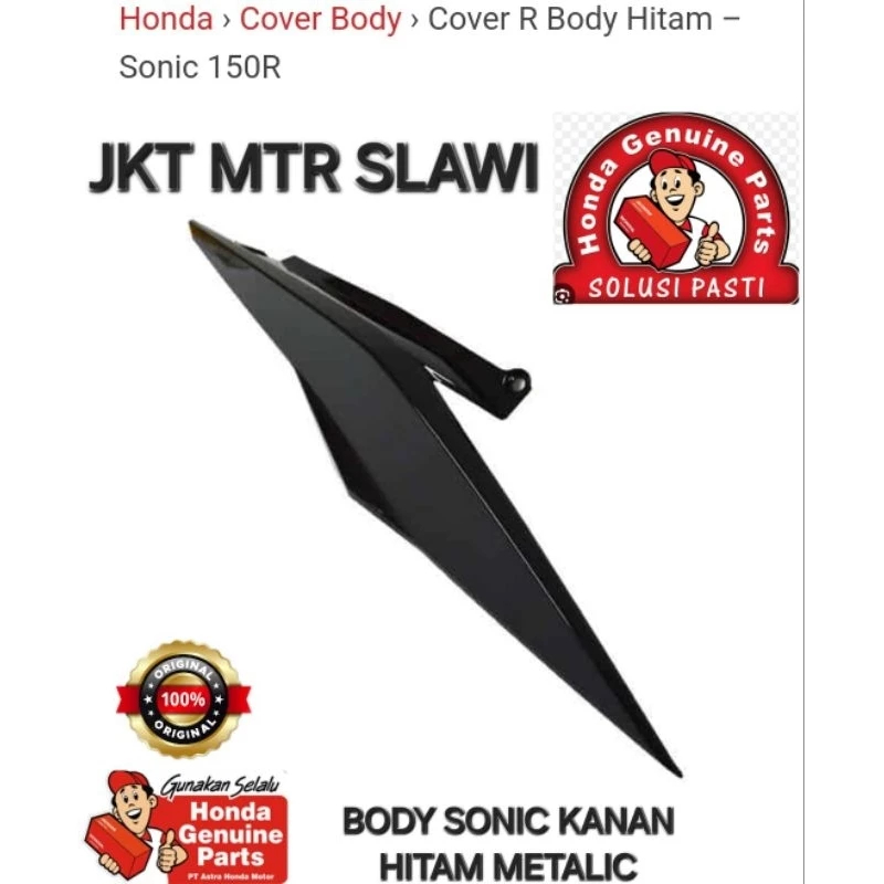 body belakang sonic 150 r hitam metalic ori honda ahm