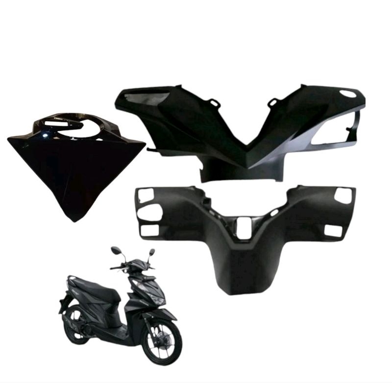 Batok depan belakang dan Visor beat LED deluxe New 2020-2023 Hitam Doff