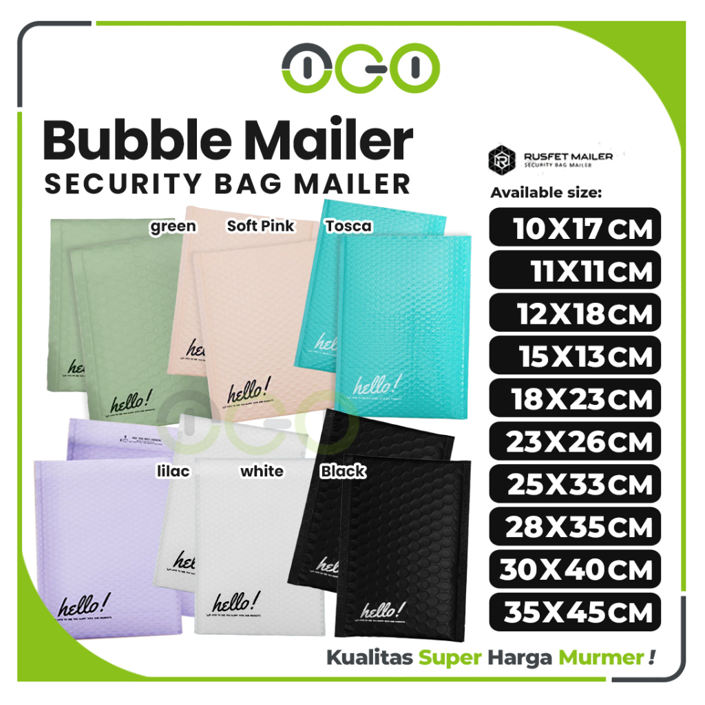 

Amplop Bubble Mailer Polos Harga Ecer Satuan Hello Series / Envelope Security Bag Mailer Merk Rusfet