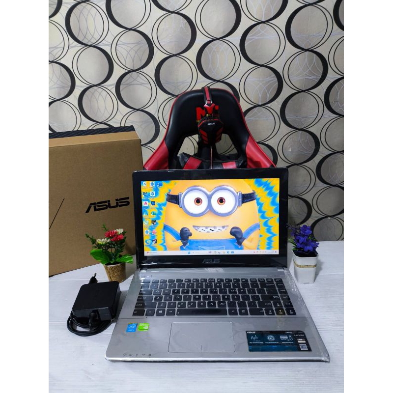 Laptop Design Asus X450JF Core i7 Ram 8gb Ssd+Hdd Dual VGA Nvidia Siap Pakai Fitur Lengkap COD Murah