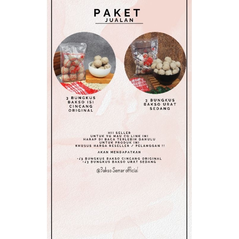 

PAKET BAKSO ISI CINCANG ORI DAN BAKSO URAT SEDANG BAKSO SEMAR PAKET JUALAN TERMURAH