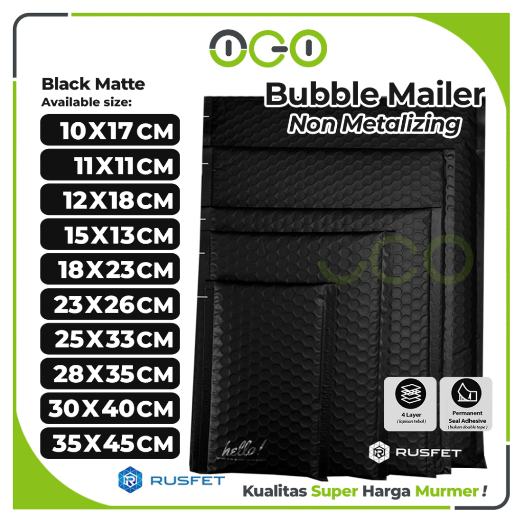 

Amplop Packing Bubble Mailer Hello Series Hitam Harga Ecer Satuan Murah / Security Bag Mailer Rusfet