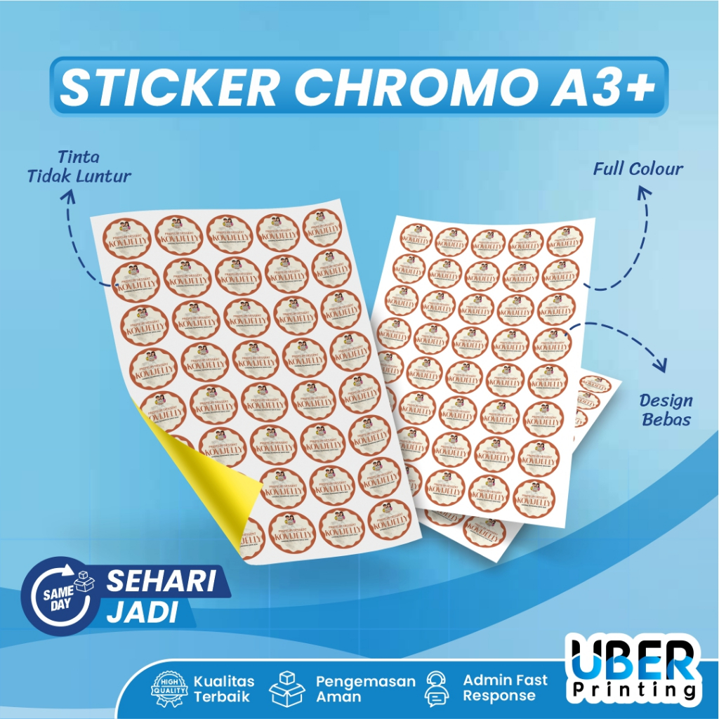 

Cetak Stiker Kromo / Label stiker / Stik Stiker A3+