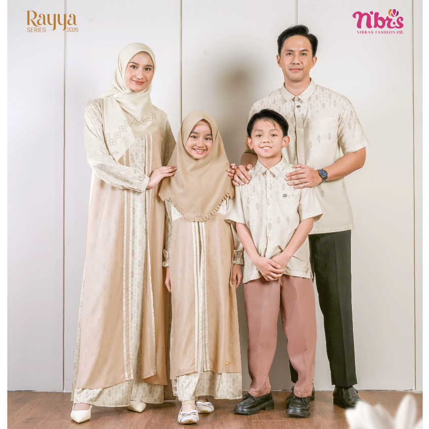 SARIMBIT NIBRAS LUNA CREAM FAMILY SERIES BY NBRS FASHION GAMIS BAJU BUSANA MUSLIM IBU WANITA ANAK PE