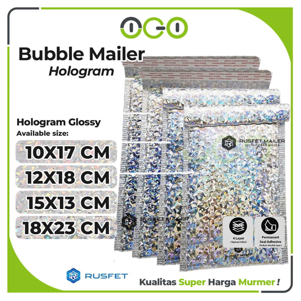 

Amplop Packing Bubble Mailer Hologram Harga Ecer Satuan Murah / Envelope Security Bag Mailer Rusfet