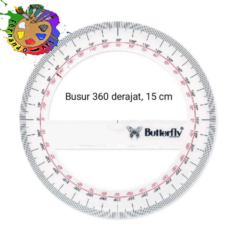 

BN - Busur Derajat Butterfly 360/15cm - Penggaris Busur