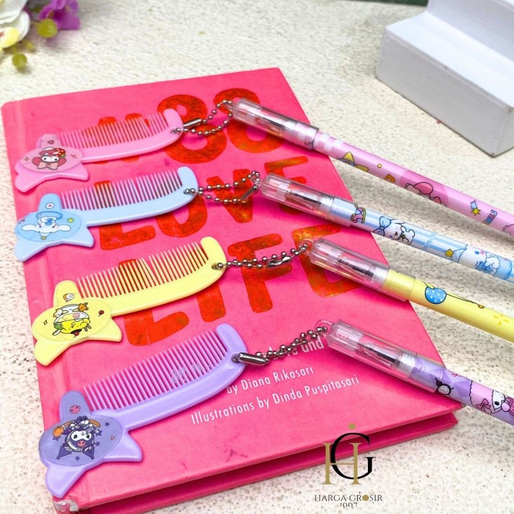 

pulpen gantungan sisir sanrio 1pcs termurah alat tulis kantor pen pena terjangkau bolpoin bisa cod