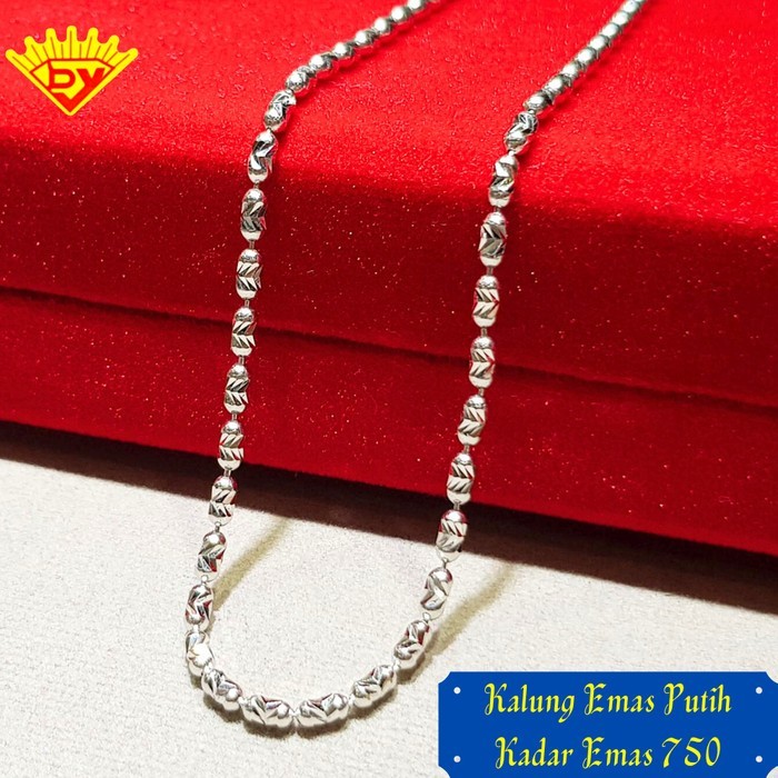 Kalung Rantai Emas Putih Kadar Emas 750