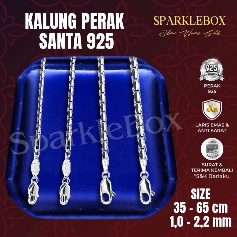 RB Kalung Perak Asli - Kalung Perak Pria - Kalung Perak - Kalung Santa - Sparkle Box