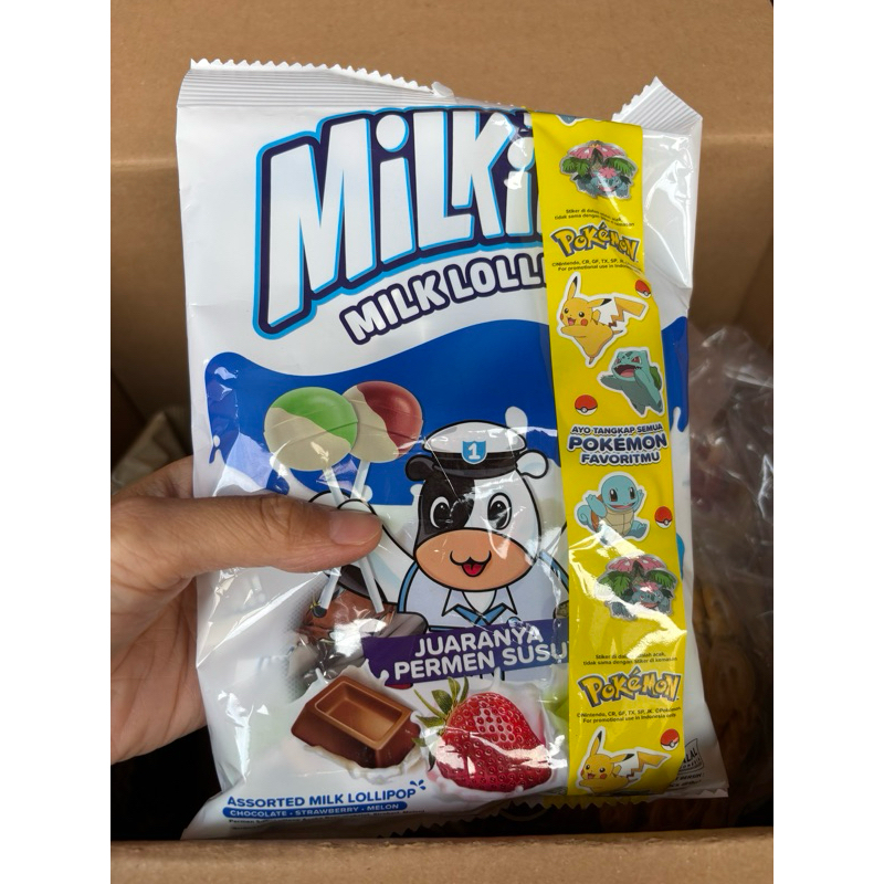 

agen distributor makanan ringan snack cemilan anak ultah permen milkita milk lollipop pack isi 12 murah berkualitas