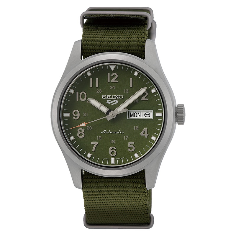 Seiko 5 Sports SRPG33K1 Automatic Field Green Dial Green Nylon Strap - Jam Tangan Seiko Original