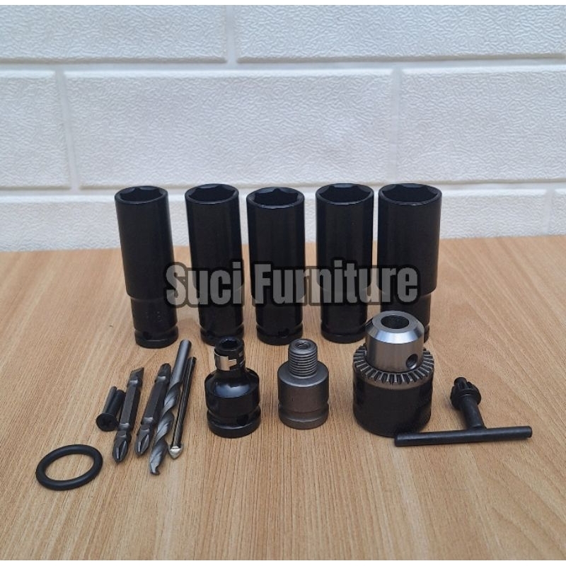 Kunci Shock impact wrench / Aksesoris Impact Wrench set Sesuai Gambar