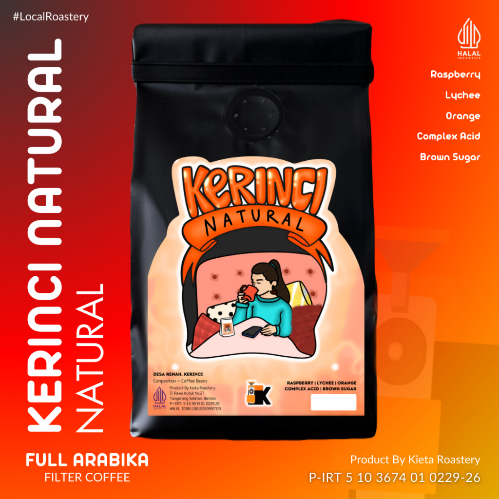 

Kieta Roastery - Biji Kopi Kerinci Natural 100% Arabika / Bubuk Roasted Coffee Bean Filter Single Origin