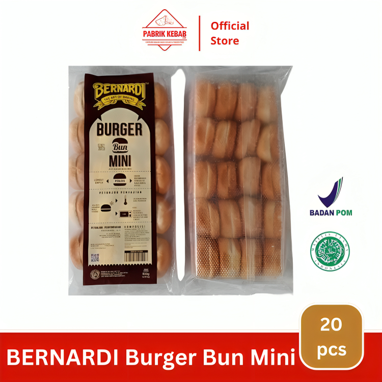 

BERNARDI Burger Bun Mini Polos Isi 20 Pcs - Roti Burger Mini