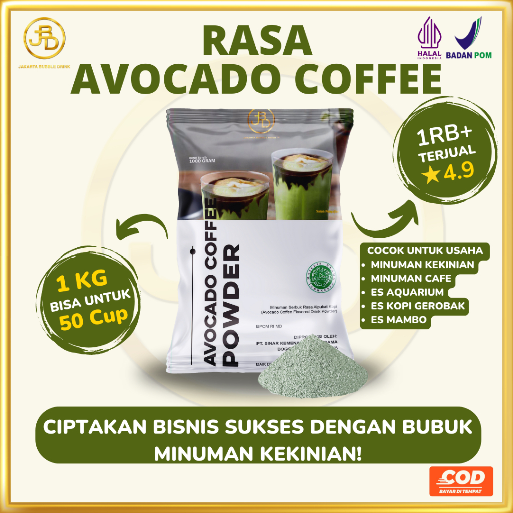 

Bubuk Minuman Premium AVOCADO COFFEE -Jakarta Bubble Drink | BPOM&HALAL