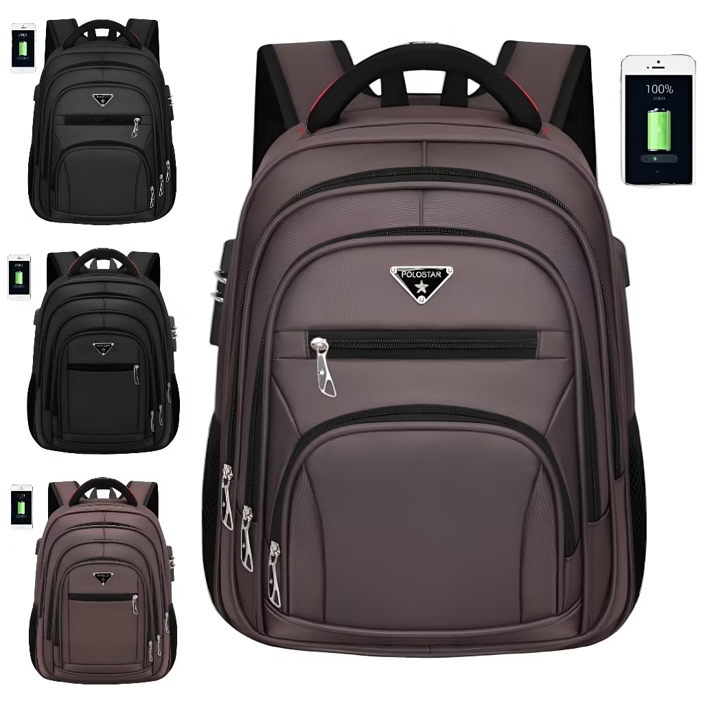 Tas Polo Star 16 Inc Tas Ransel Kerja Ransel sekolah Kunci Usb Port POLO Import