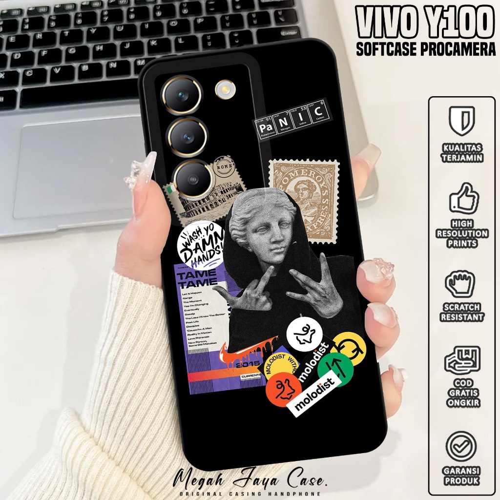 Softcase Hp VIVO Y100 - Case Hp VIVO Y100 Motif Estetik - Silikon Hp VIVO Y100 - Softcase Pro Camera