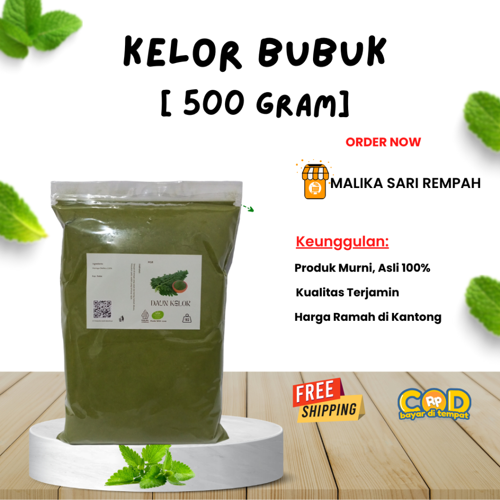 

Kelor Bubuk [ 500 gram]-MSR | Moringa Powder Superfood / Daun Kelor Bubuk
