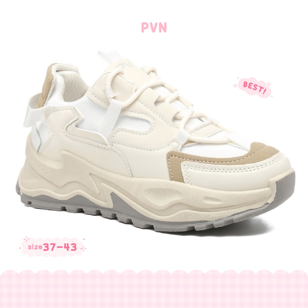 PVN Jungkook Sepatu Sneakers Wanita Sport Shoes Krem 129